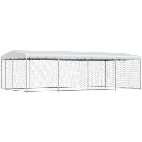  Vanjski kavez za pse s krovom 7,6 x 3,8 x 2,3 m Slike