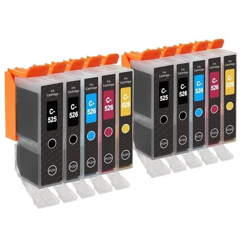 Toner123 Komplet Canon 2×PGI-525BK + 8×CLI-526 (BK,C,M,Y) / Canon pixma kompatibilne kartuše (10) - 2BK, 2FOTO BK, 2C, 2M, 2Y, (22104841) Cene