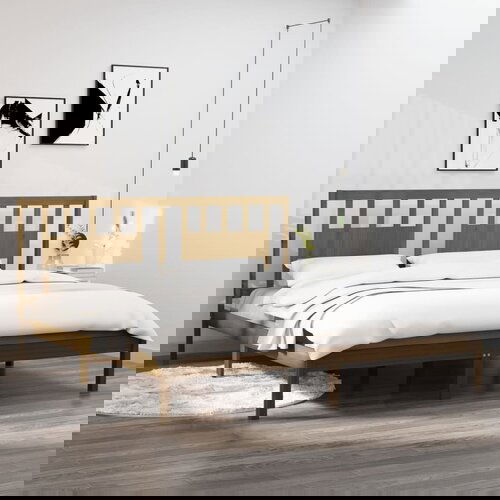 Furnova Posteljni okvir medeno rjav iz trdne borovine 200x200 cm, (21941933) Slike