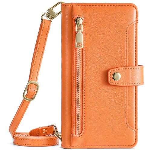 INF Etui za telefon Redmi Note z denarnico - oranžna z dolgo naramnico in zapestnico Model 1, (21748653) Slike