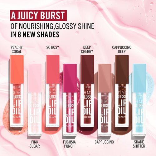 Rimmel London Oh My Gloss! Lip Oil olje za ustnice z vlažilnim učinkom odtenek 009 Cappuccino 4.5 ml Slike