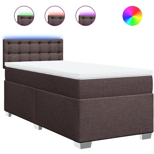 VidaXL Box spring postelja z vzmetnico temno rjava 100x200 cm blago, (21291898) Slike