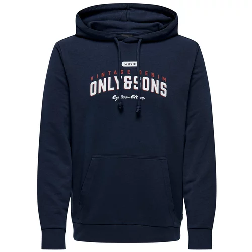 Only & Sons Sweater majica 'LENNY' mornarsko plava / bordo / bijela