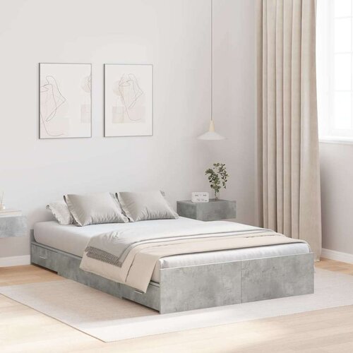 Krevet s ladicama Betonski sivi 120 x 200 cm Konstruirano drvo Cijene