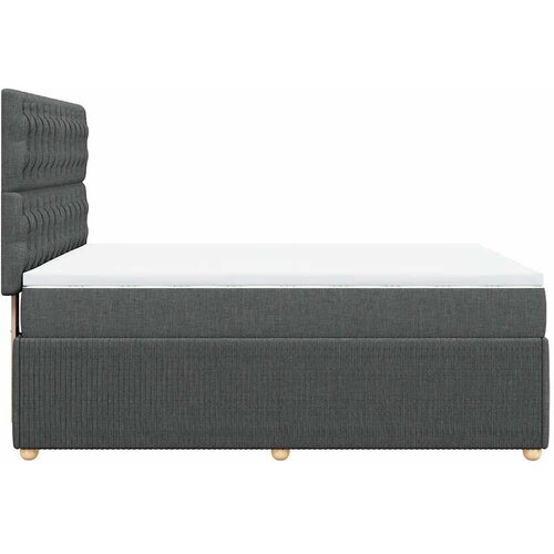  Krevet s oprugama i madracem tamnosivi 140x190 cm od tkanine Slike