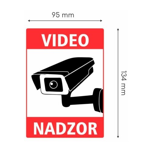 TECHTRADE Nalepka &amp;quot;VIDEONADZOR&amp;quot; A6 134x95 prozorna Slike