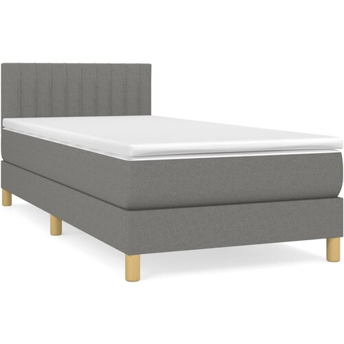 Maison Chic Box spring postelja - Vzmetna postelja z vzmetnico temno siva 80x200 cm blago SL142, (21909133) Slike