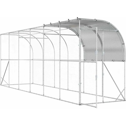  Kavez za piletinu uz zid Srebrna 600 x 100 x 215 cm - 600 x 100 x 215 cm Cijene