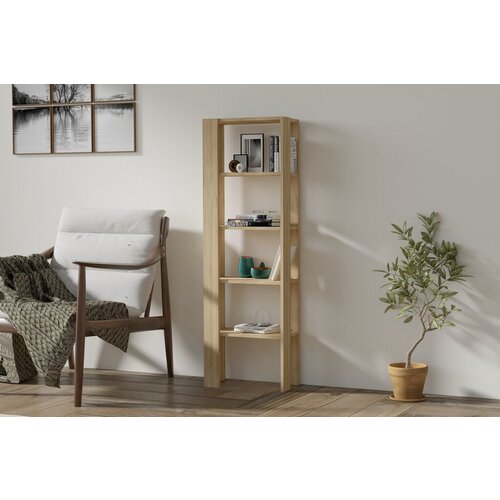 Hanah home polica za knjige Pucon, 53x160x23 cm, Hrast Slike