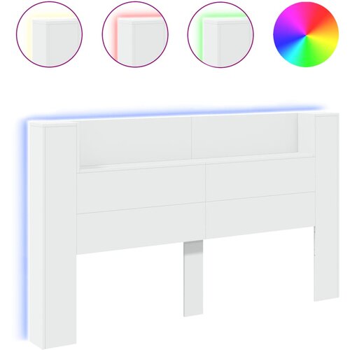 Maison Chic posteljno vzglavje - vzglavna omarica - nočna omarica led bela 180x16,5x103,5 cm, (21703981) Cene