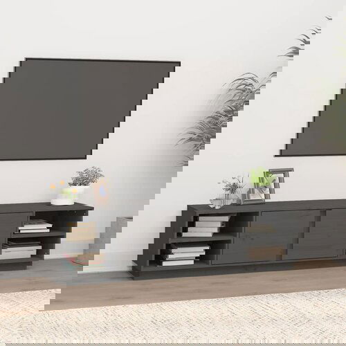 The Living Store TV omarica siva 156x40x40 cm trdna borovina - TV Omarica, (21375513) Slike