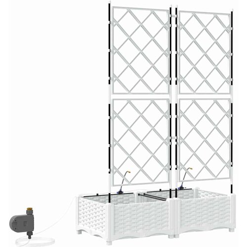  Vrtna saksija 2 pcs Bijeli 80 x 40 x 126 cm Plastika Slike