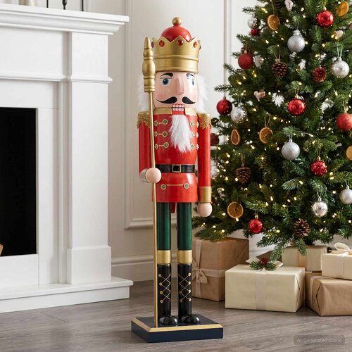  Božićni nutcracker TURKU Crvena i Crna 50 cm Slike