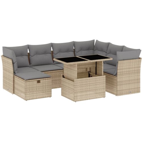  8-dijelni set vrtnih sofa od poliratana s jastucima Slike