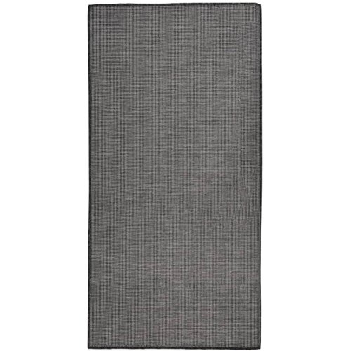 VidaXL Zunanja preproga plo&amp;scaron;čato tkanje 100x200 cm siva, (20668626) Slike