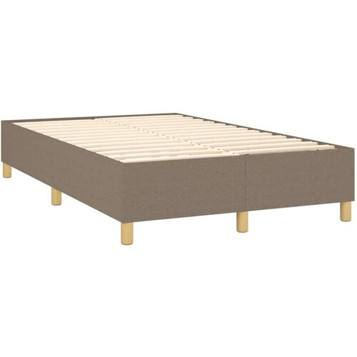  Krevet s oprugama i madracem smeđesivi 120 x 200 cm od tkanine Slike