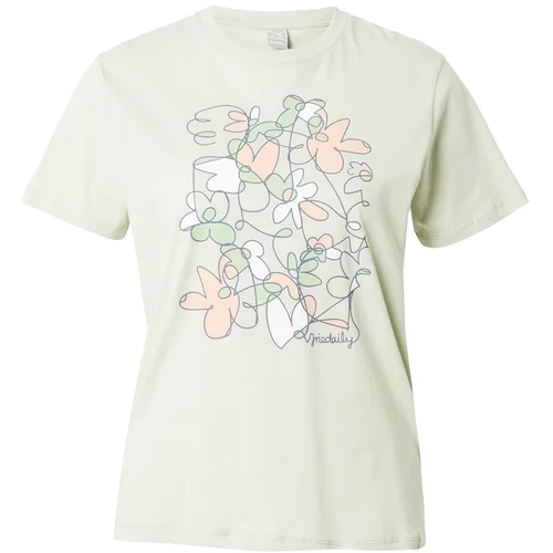 Iriedaily Majica 'Line Blossom' marine / svetlo zelena / oranžna / bela