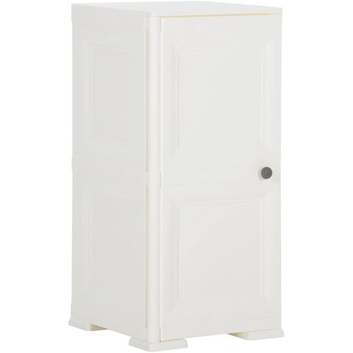 VidaXL Plastična omarica 40x43x85,5 cm izgled lesa bela Slike