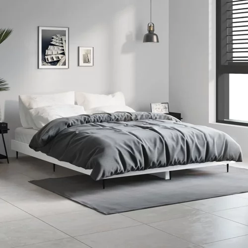  kreveta visoki sjaj bijeli 135 x 190 cm konstruirano drvo