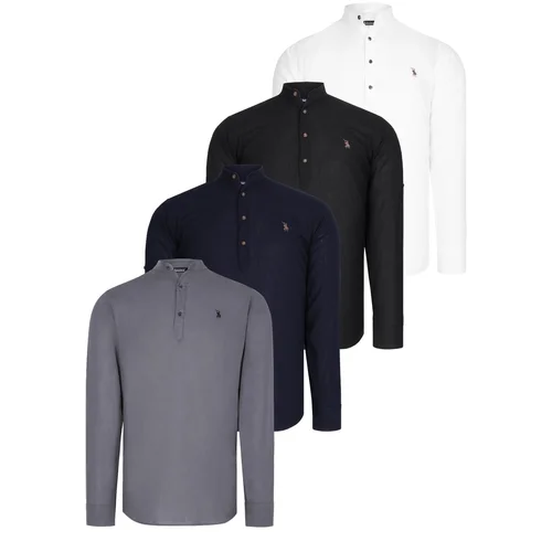 Dewberry QUADRUPLE SET G783 JUDGE COLLAR SHIRT-BLACK-WHITE-NAVY-ANTHRACITE