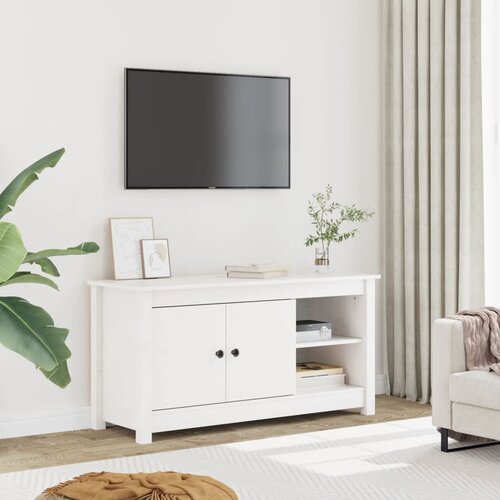 TV ormarić bijeli 103 x 36,5 x 52 cm od masivne borovine Cene