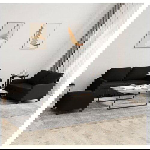 vidaXL 3-dijelni set sofa s jastucima crni od tkanine Cijene