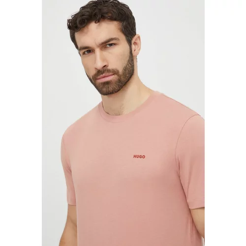 Hugo Pamučna majica boja: ružičasta, bez uzorka