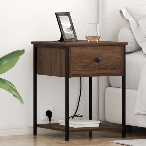 vidaXL Noćni Ormari s ladicama 2 pcs Smeđi hrast 42 x 41 x 56 cm Cene