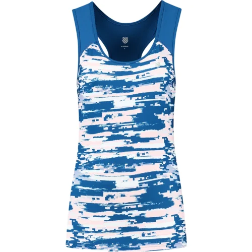 K-Swiss Dámské tílko Hypercourt Stripe Tank Print/Classic Blue M