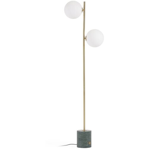 Kave Home Podna lampa u zeleno-zlatnoj boji sa staklenim sjenilom (visina 161 cm) Lonela - Slike