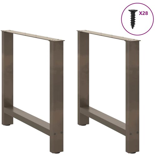 VidaXL Noge za blagovaonski stol Prirodni čelik 2 kom 70 x (72-73) cm Čelik Slike