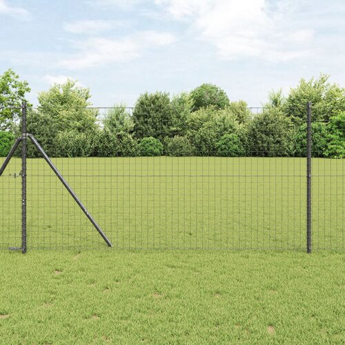 VidaXL Ograde Stupovi 26 kom Siva &amp;Oslash;32 mm 150 cm Galvanizirani Čelik Slike