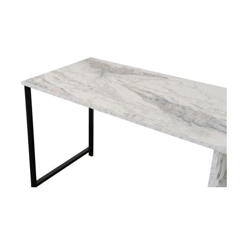 Hanah home Dupli stilski radni sto Freesia Marble, 240 x 74 x 60 cm, Crni Slike