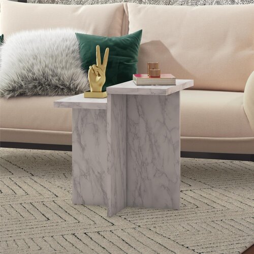 CosmoLiving by Cosmopolitan Bela mizica v marmornem dekorju 56x56 cm Brielle &amp;ndash; Slike