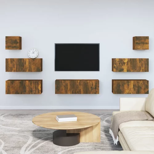  7-dijelni set TV ormarića boja dimljenog hrasta drveni