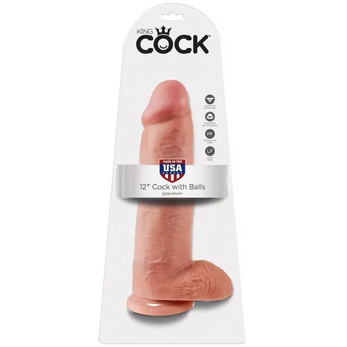 King Cock 12" COCK FLESH WITH BALLS 30.48 CM