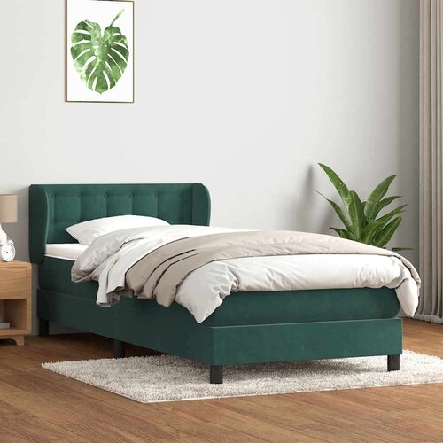 Box Spring krevet s madracem tamnozeleni 80x220 cm baršun Cene