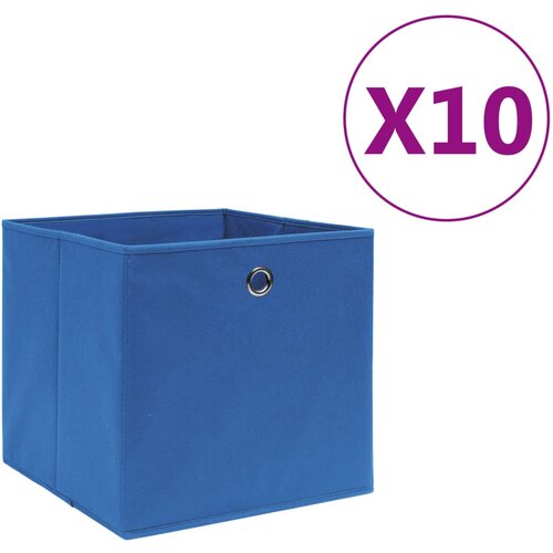VidaXL &amp;Scaron;katle 10 kosov netkano blago 28x28x28 cm modre Slike