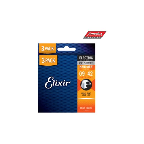  ŽICE ZA EL GITARU ELIXIR 009/42 Nanoweb 3 Pack Slike