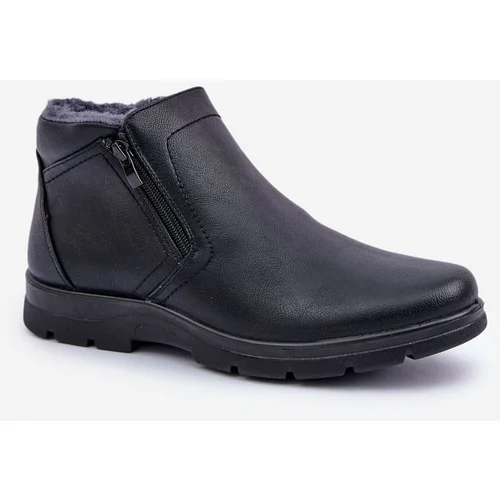 PE1 Warm Men's Boots Made Of Eco Leather Black Daniello