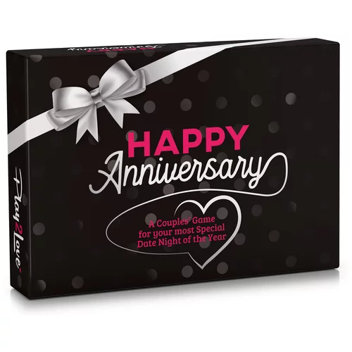 Spielehelden Happy Anniversary Black Edition, kartaška igra za parove, 110 pitanja, poklon kutija, na engleskom jeziku