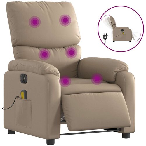 Maison Chic Električni masažni naslanjač - Relax naslanjač kapučino umetno usnje, (22134786) Cene