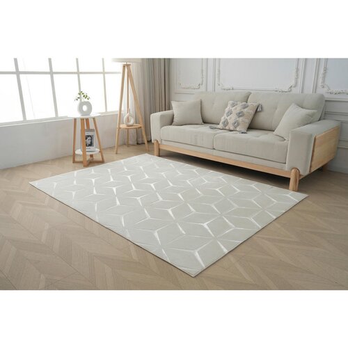 Kayoom RAVNO TKANA PREPROGA Calma 200/290 cm tkano bela Slike