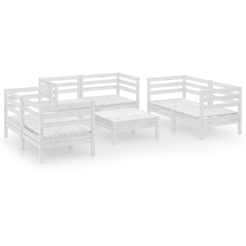 Maison Chic Seti vrtnega pohištva - Vrtna garnitura - Vrtni pohištvo set 7-delna bela trdna borovina, (21804569) Cene