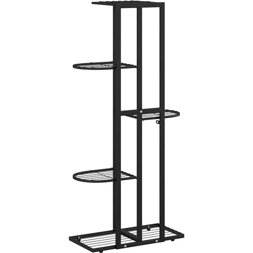  Stalak za cvijeće s 5 razina 43 x 22 x 98 cm crni metalni Slike