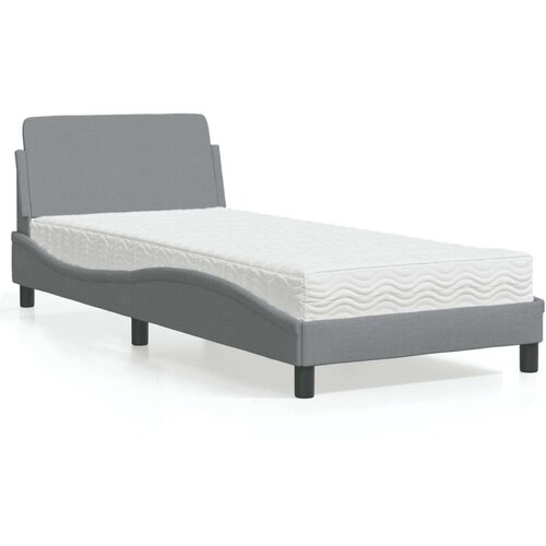 vidaXL Krevet s madracem svjetlosivi 90x190 cm od tkanine Cene