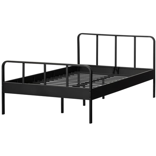 WOOOD Crni metalni krevet s podnicom 120x200 cm Mees &amp;ndash; Slike