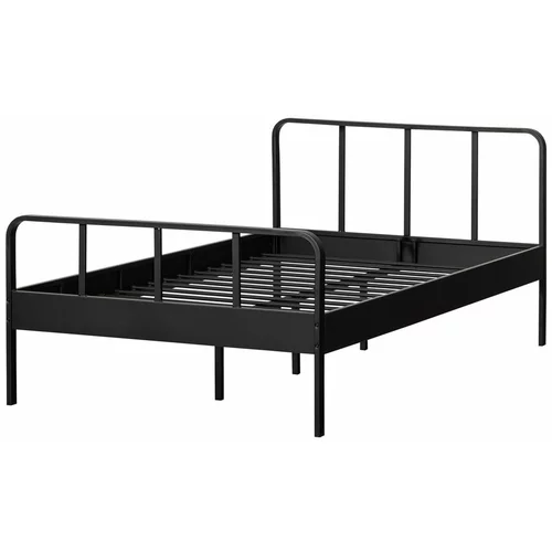 WOOOD Crni metalni krevet s podnicom 120x200 cm Mees –