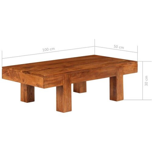  Stolić za kavu 100x50x30 cm bagremovo drvo s premazom boje meda Slike