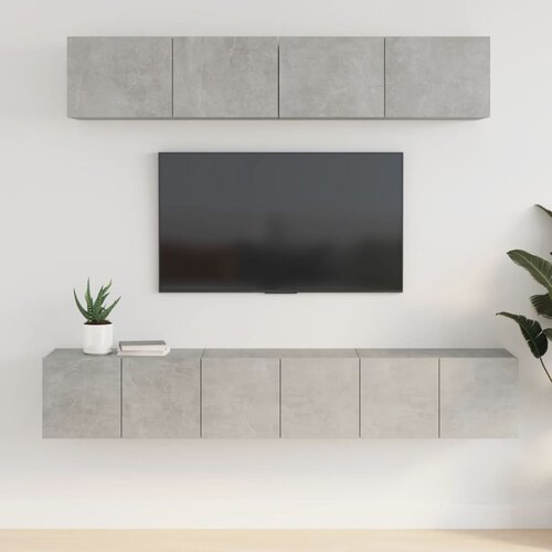 The Living Store Komplet TV omaric 5-delni betonsko siv inženirski les - Komplet TV Omaric, (21374220) Slike